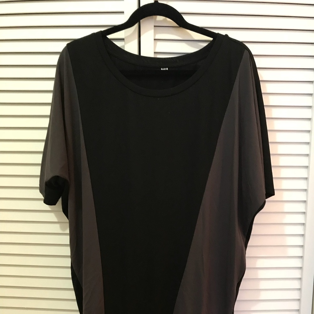 UNIQLO Grey/Black Color-blocked T-shirt Dress M